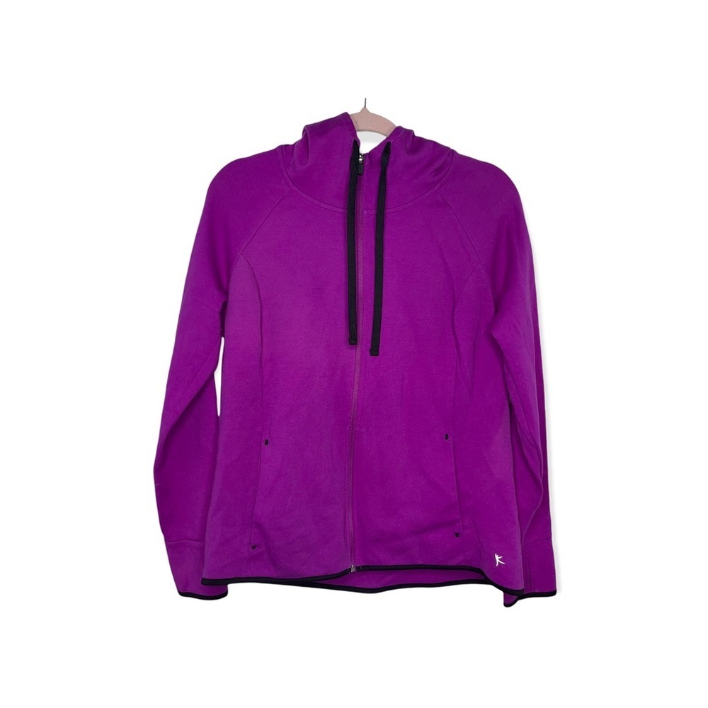 DANSKIN NOW Purple Zip Up Hooded Jacket with Thumb Holes L